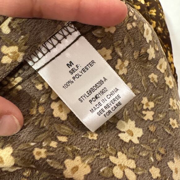 Baltic Born Womens Medium Gables Puff Sleeve Tiered Maxi Dress Brown Floral - Picture 6 of 8